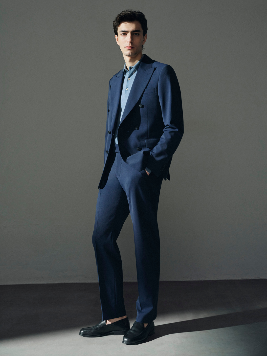blue wool suit
